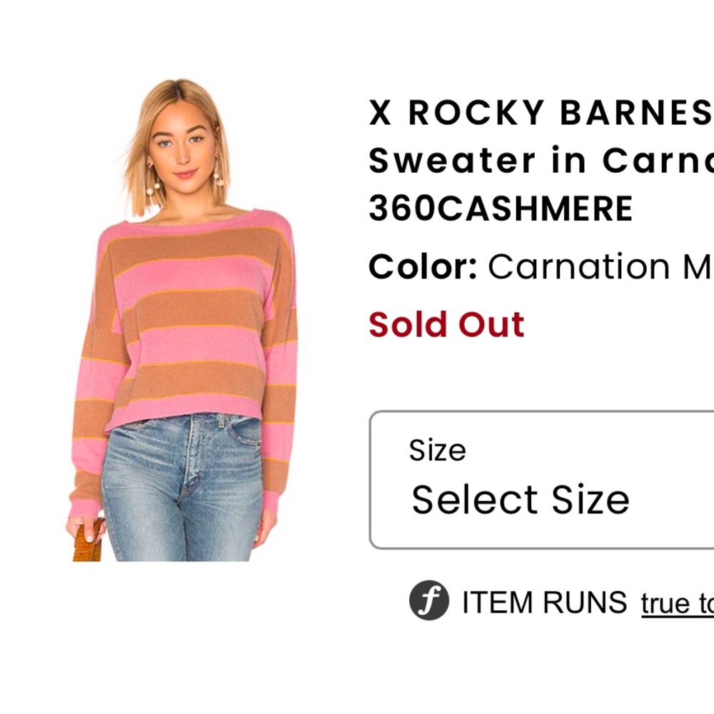 Rocky Barnes x 360 Size M Cashmere Sweater